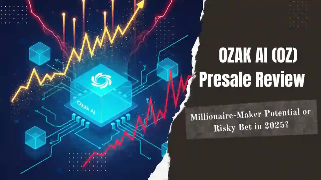 Ozak AI logo in a glowing orb with neural networks, showing AI and blockchain future.