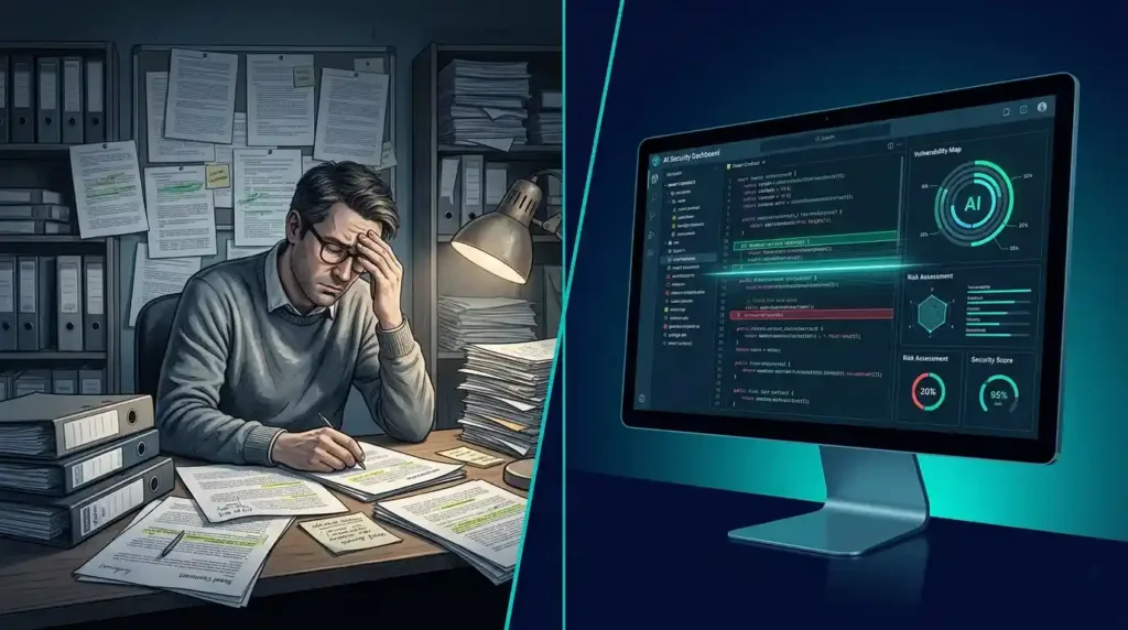 AI smart contract auditing dashboard compared to manual code review process in 2026