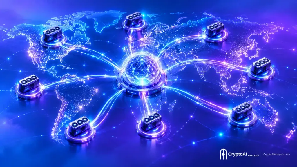 Prime Intellect: Why It Has No Token 6 Prime Intellect distributed AI training network connecting global GPU compute nodes.